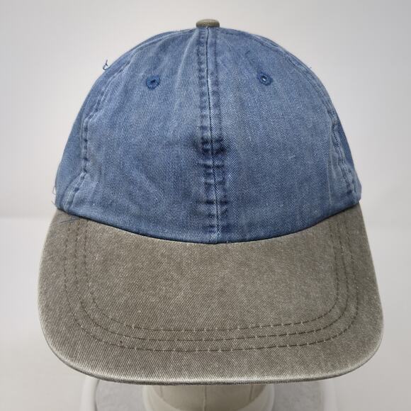 Unbranded Slideback Baseball Cap Blue One Size Adjustable Vented Holes Blank - Picture 2 of 8